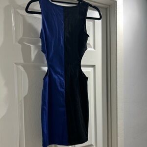 ASOS black and blue  cut out dress